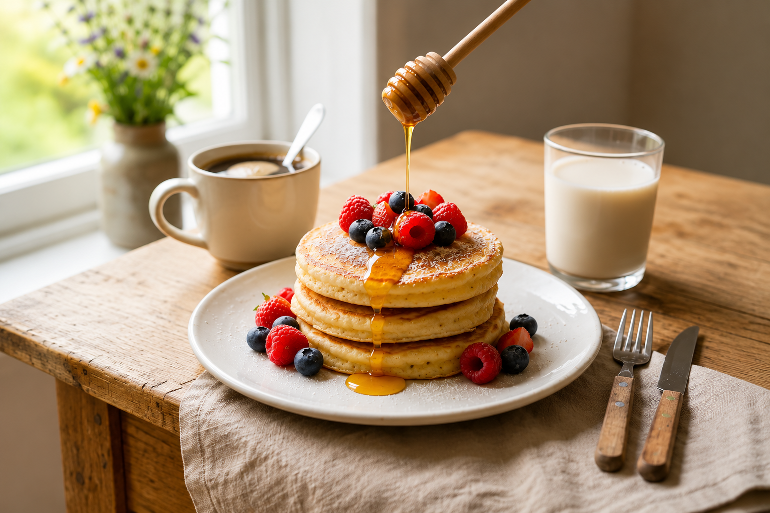 Recette de pancakes protéinés avec les protéines AlguaThera et flocons de millet