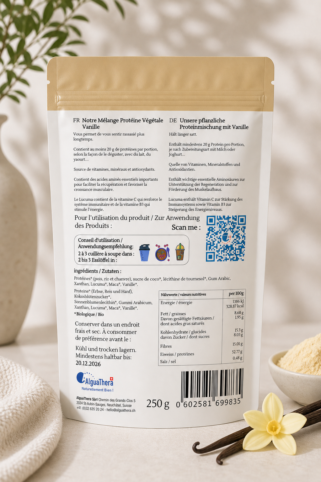Protéines Végétales Vanille – Douceur & Équilibre Naturel