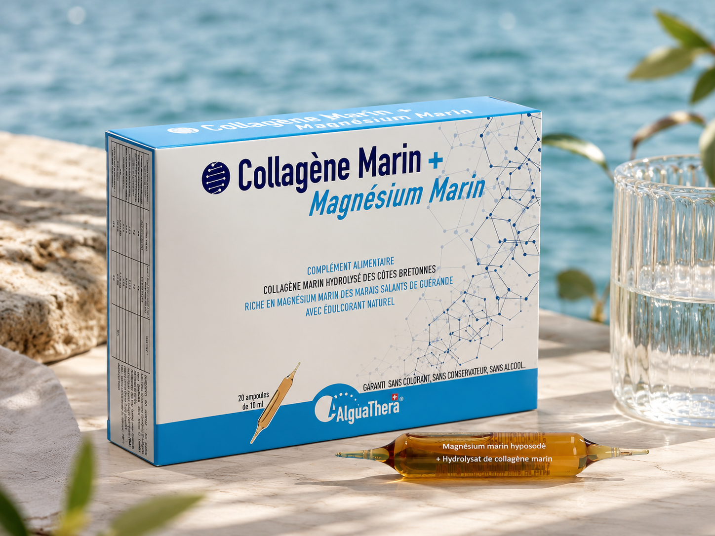 Boîte d'ampoules de Collagène Marin + Magnésium Marin AlguaThera