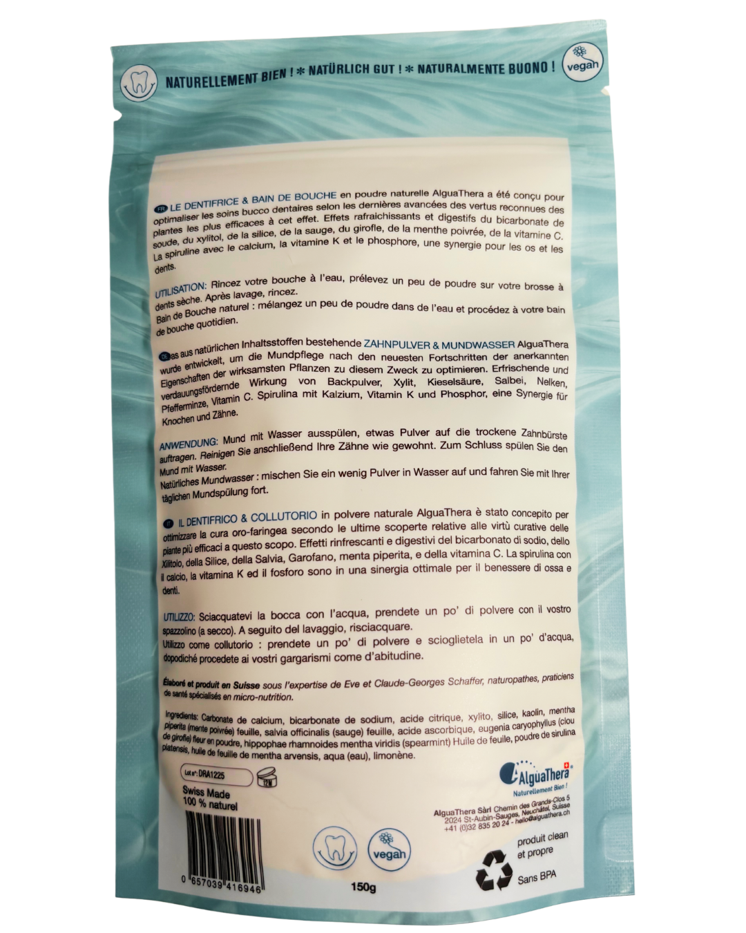 Recharge Dentifrice naturel en poudre & Bain de Bouche