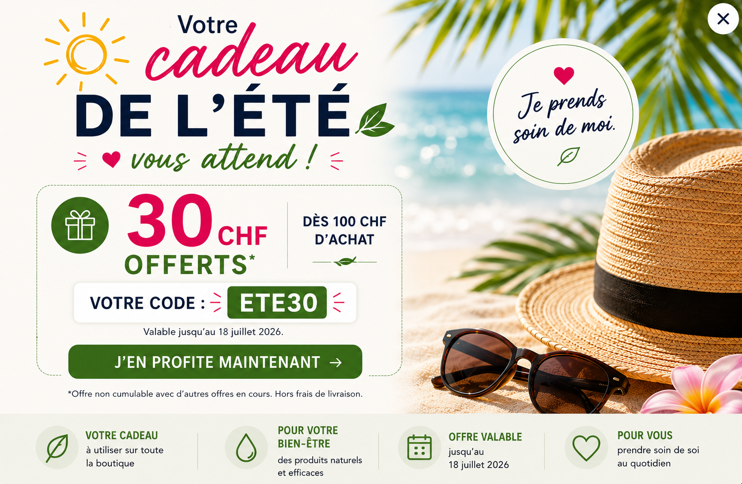 Popup promotionnelle