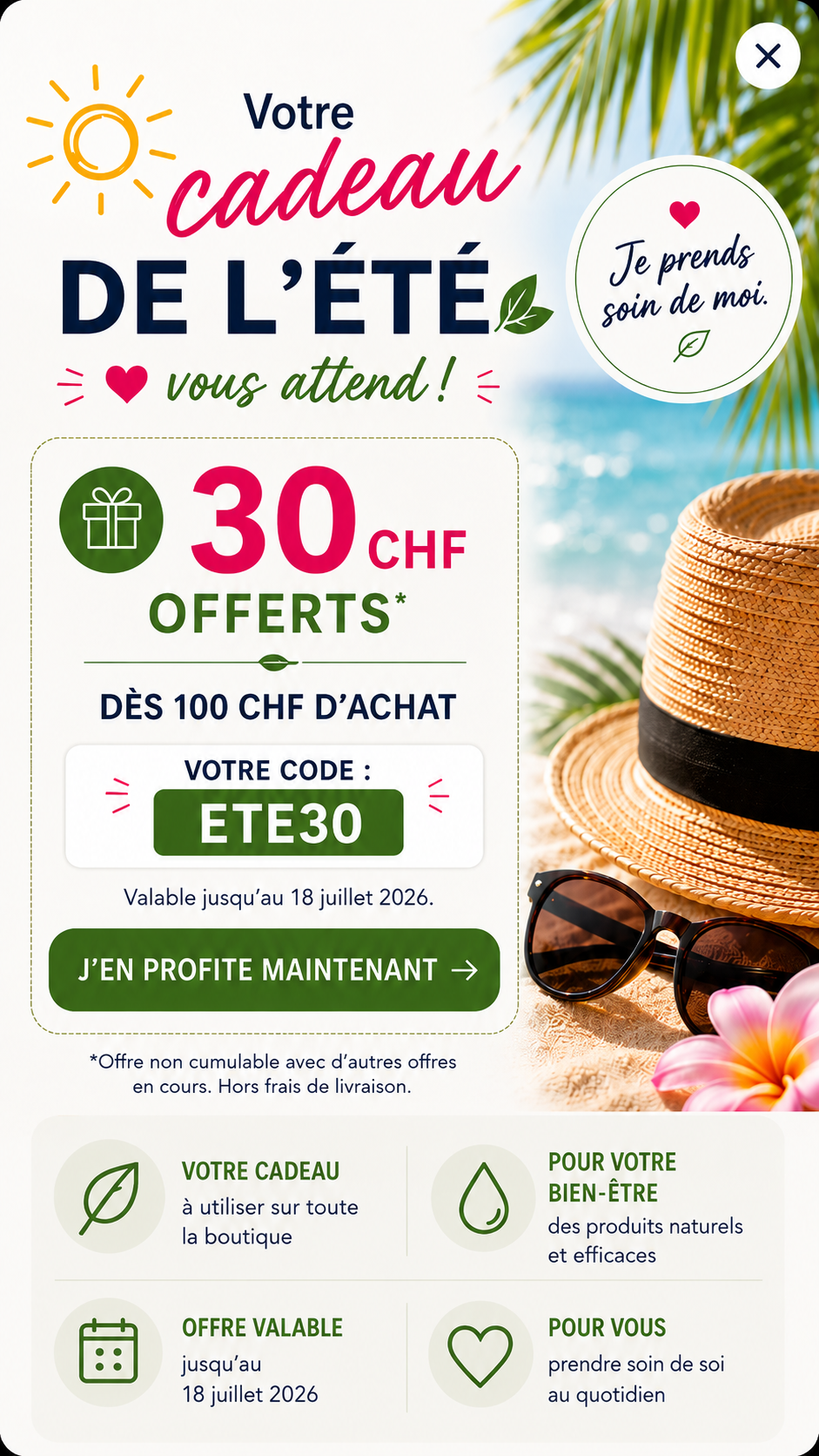 Popup promotionnelle
